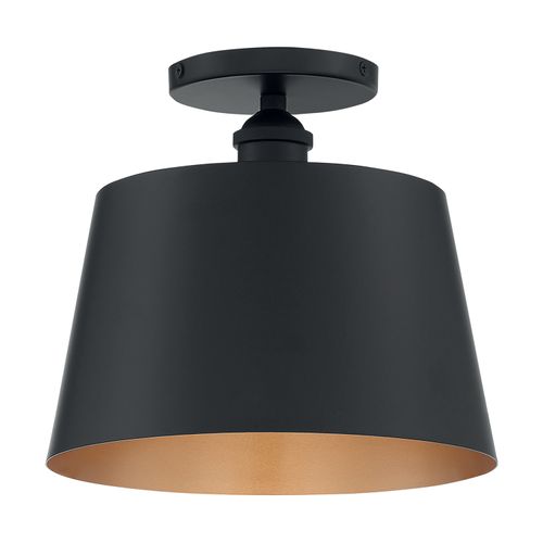 Main product image of Motif 1 Light 10" Semi-Flush Black w/ Gold Accent
