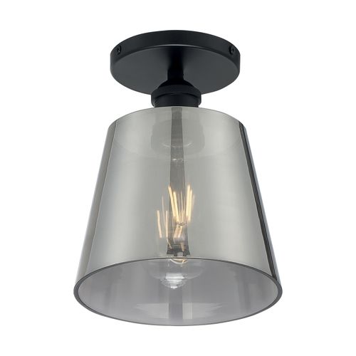 Main product image of Motif 1 Light 7" Semi-Flush Black w/ Smoked Glass