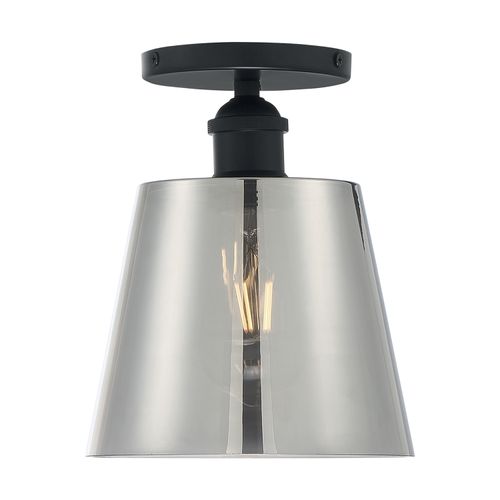 Main product image of Motif 1 Light 7" Semi-Flush Black w/ Smoked Glass