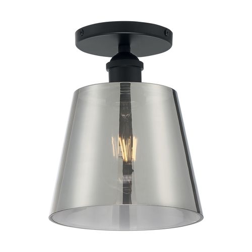 Main product image of Motif 1 Light 7" Semi-Flush Black w/ Smoked Glass