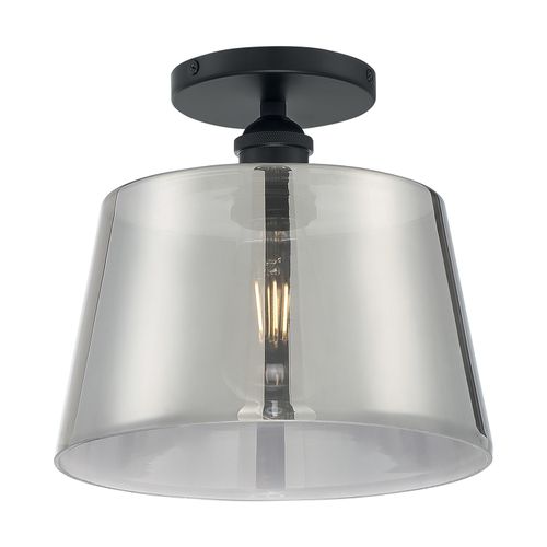 Main product image of Motif 1 Light 10" Semi-Flush Black w/ Smoked Glass