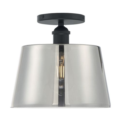 Main product image of Motif 1 Light 10" Semi-Flush Black w/ Smoked Glass
