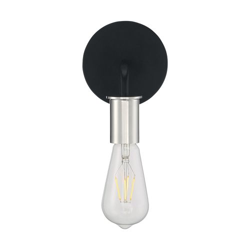 Main product image of Ryder 1 Light Wall Sconce Fixture Black Finish w/ Polished Nickel Sockets