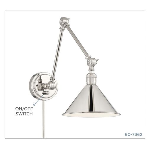 Main product image of Delancey Swing Arm Lamp Polished Nickel w/ Switch