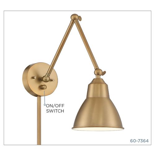 Main product image of Fulton Swing Arm Lamp Burnished Brass w/ Switch