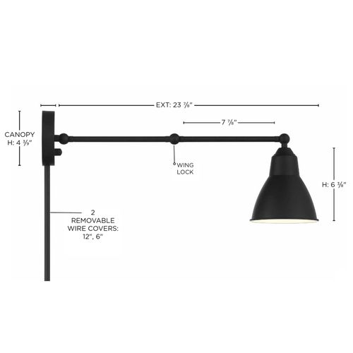 Main product image of Fulton Swing Arm Lamp Matte Black w/ Switch