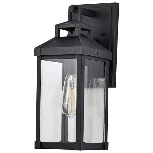 Main product image of Corning 1 Light Medium Wall Lantern Matte Black w/ Clear Glass
