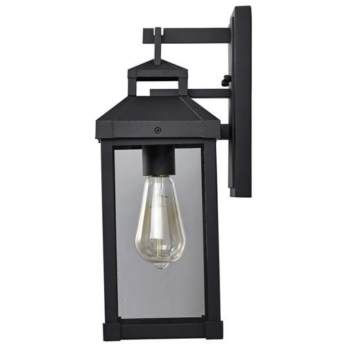 Main product image of Corning 1 Light Medium Wall Lantern Matte Black w/ Clear Glass
