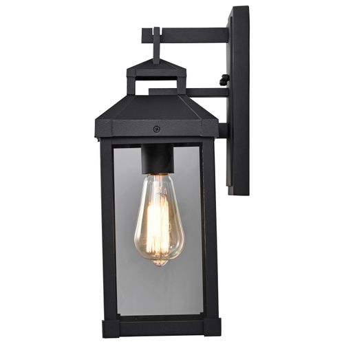 Main product image of Corning 1 Light Medium Wall Lantern Matte Black w/ Clear Glass