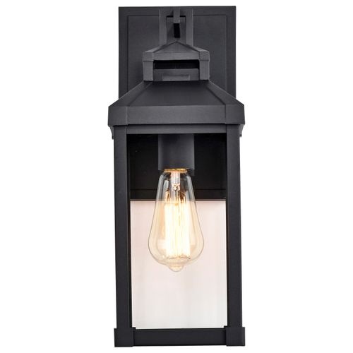 Main product image of Corning 1 Light Medium Wall Lantern Matte Black w/ Clear Glass