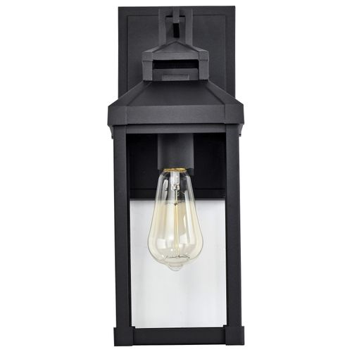 Main product image of Corning 1 Light Medium Wall Lantern Matte Black w/ Clear Glass