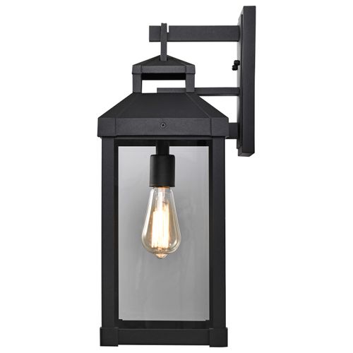 Main product image of Corning 1 Light Large Wall Lantern Matte Black w/ Clear Glass