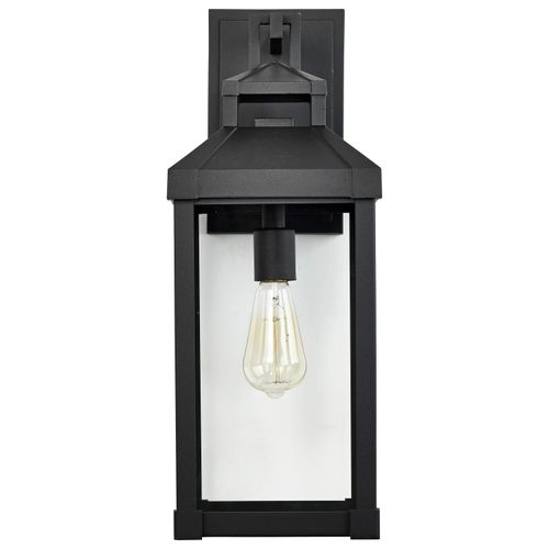 Main product image of Corning 1 Light Large Wall Lantern Matte Black w/ Clear Glass