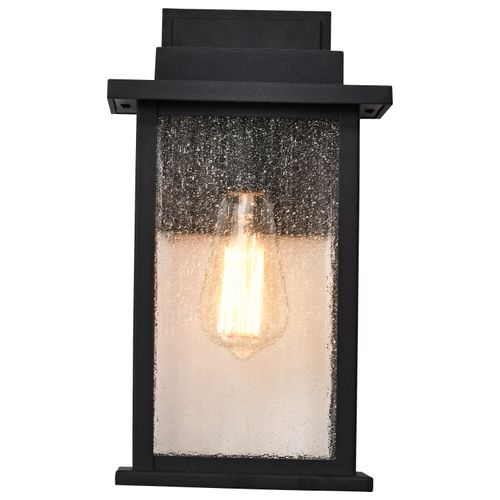 Main product image of Sullivan 1 Light Medium Wall Lantern Matte Black w/ Clear Seeded Glass