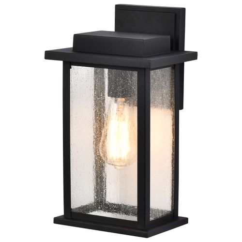 Main product image of Sullivan 1 Light Medium Wall Lantern Matte Black w/ Clear Seeded Glass