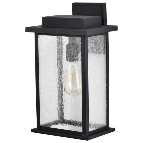 Main product image of Sullivan 1 Light Large Wall Lantern Matte Black w/ Clear Seeded Glass