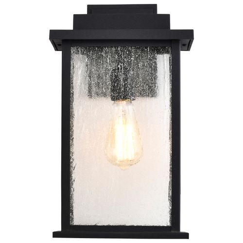 Main product image of Sullivan 1 Light Large Wall Lantern Matte Black w/ Clear Seeded Glass
