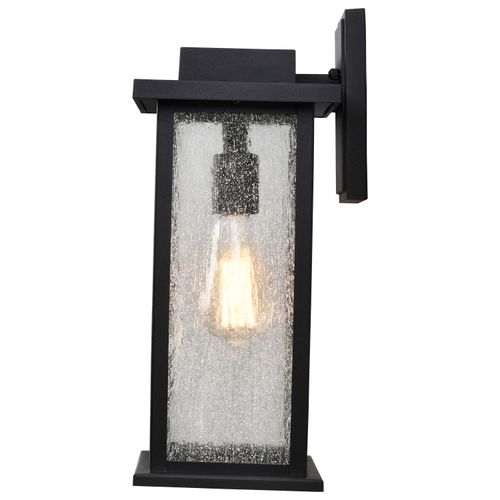 Main product image of Sullivan 1 Light Large Wall Lantern Matte Black w/ Clear Seeded Glass
