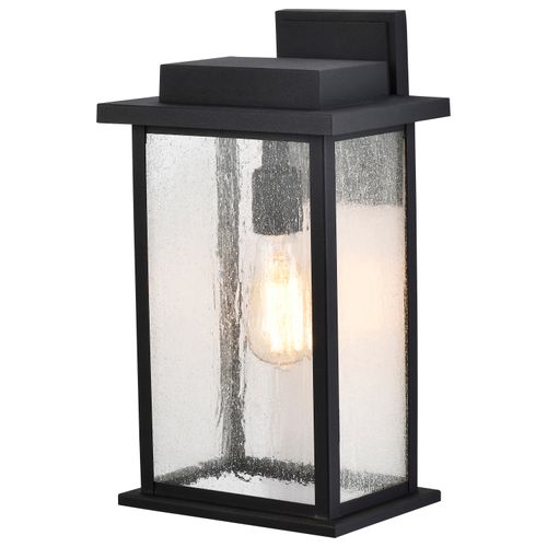 Main product image of Sullivan 1 Light Large Wall Lantern Matte Black w/ Clear Seeded Glass