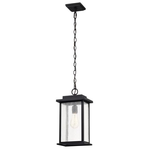Main product image of Sullivan Collection Outdoor 16 inch Hanging Light Matte Black Finish w/ Clear Seeded Glass