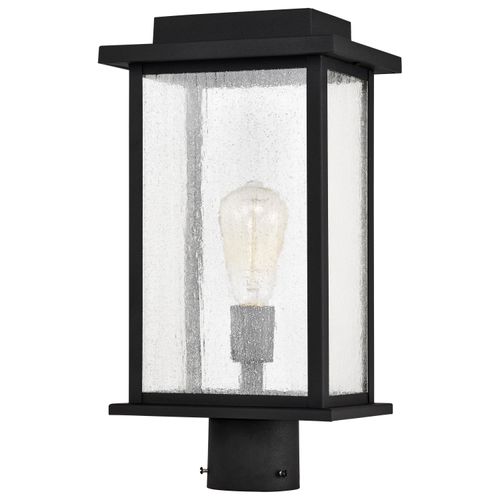 Main product image of Sullivan Collection Outdoor 17 inch Post Light Pole Lantern Matte Black Finish w/ Clear Seeded Glass
