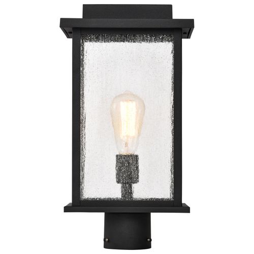 Main product image of Sullivan Collection Outdoor 17 inch Post Light Pole Lantern Matte Black Finish w/ Clear Seeded Glass