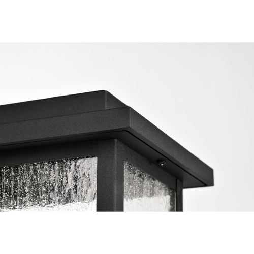 Main product image of Sullivan Collection Outdoor 17 inch Post Light Pole Lantern Matte Black Finish w/ Clear Seeded Glass