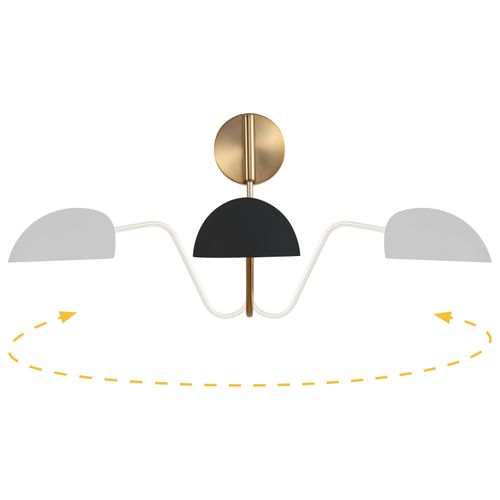 Main product image of Trilby 1 Light Wall Sconce Matte Black w/ Burnished Brass