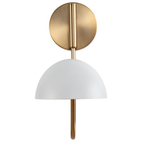 Main product image of Trilby 1 Light Wall Sconce Matte White w/ Burnished Brass