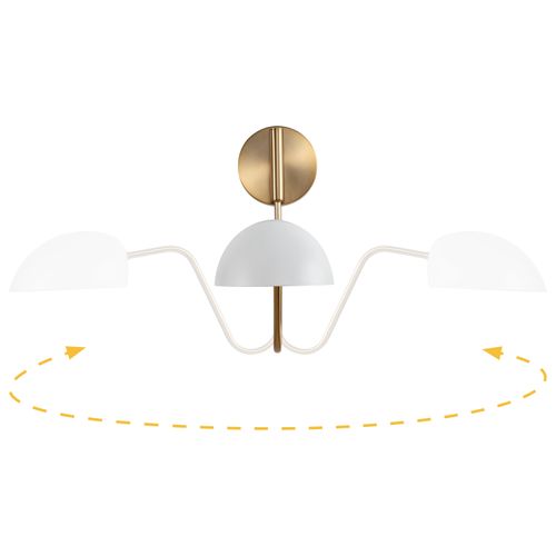 Main product image of Trilby 1 Light Wall Sconce Matte White w/ Burnished Brass