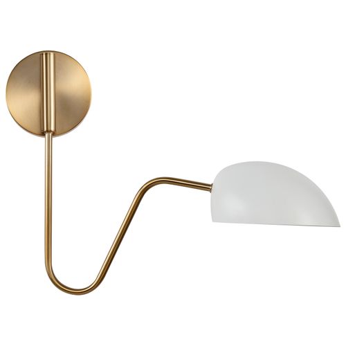 Main product image of Trilby 1 Light Wall Sconce Matte White w/ Burnished Brass