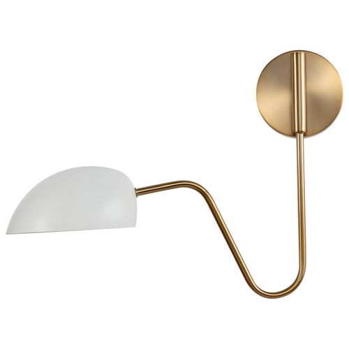 Main product image of Trilby 1 Light Wall Sconce Matte White w/ Burnished Brass