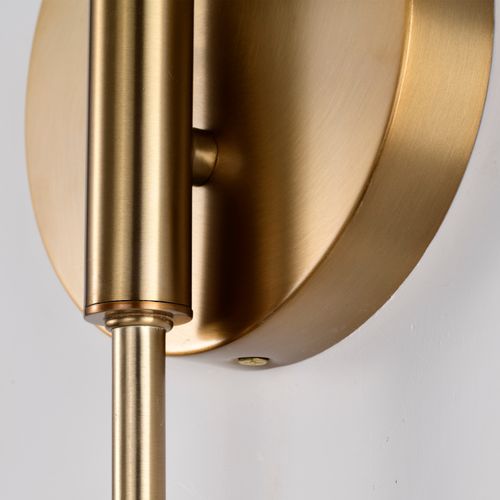 Main product image of Trilby 1 Light Wall Sconce Matte White w/ Burnished Brass