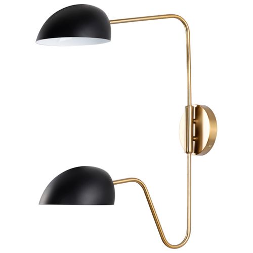 Main product image of Trilby 2 Light Wall Sconce Matte Black w/ Burnished Brass