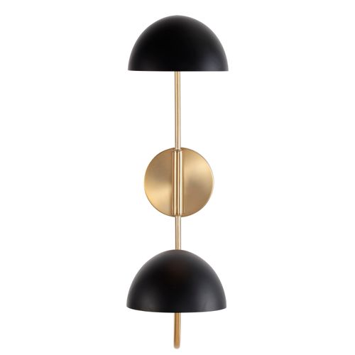 Main product image of Trilby 2 Light Wall Sconce Matte Black w/ Burnished Brass