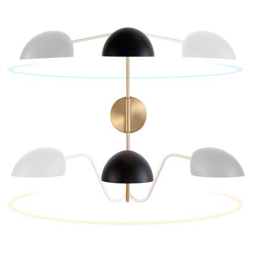 Main product image of Trilby 2 Light Wall Sconce Matte Black w/ Burnished Brass
