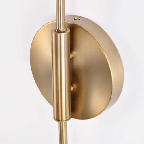 Main product image of Trilby 2 Light Wall Sconce Matte White w/ Burnished Brass
