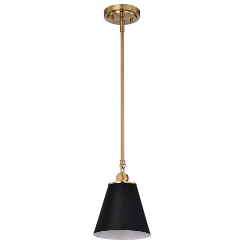Main product image of Dover 1 Light Small Pendant Black w/ Vintage Brass