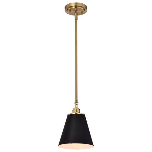 Main product image of Dover 1 Light Small Pendant Black w/ Vintage Brass