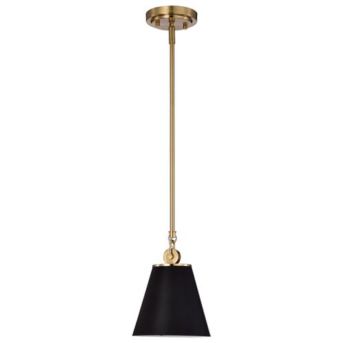 Main product image of Dover 1 Light Small Pendant Black w/ Vintage Brass