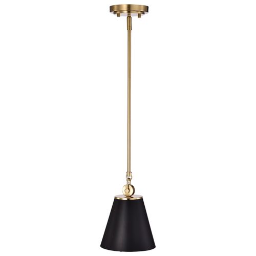 Main product image of Dover 1 Light Small Pendant Black w/ Vintage Brass