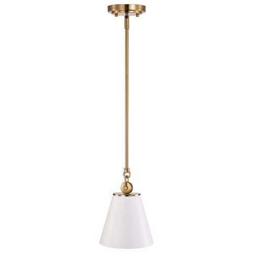Main product image of Dover 1 Light Small Pendant White w/ Vintage Brass
