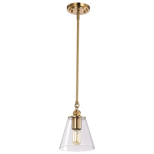 Main product image of Dover 1 Light Small Pendant Vintage Brass w/ Clear Glass
