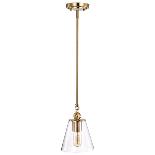 Main product image of Dover 1 Light Small Pendant Vintage Brass w/ Clear Glass
