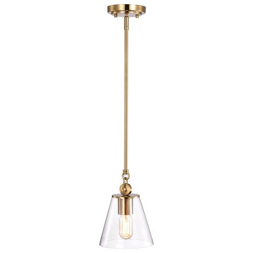 Main product image of Dover 1 Light Small Pendant Vintage Brass w/ Clear Glass