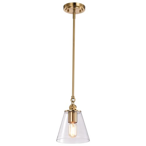 Main product image of Dover 1 Light Small Pendant Vintage Brass w/ Clear Glass