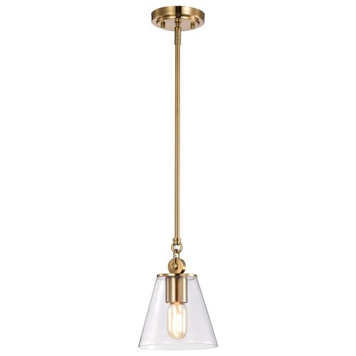 Main product image of Dover 1 Light Small Pendant Vintage Brass w/ Clear Glass