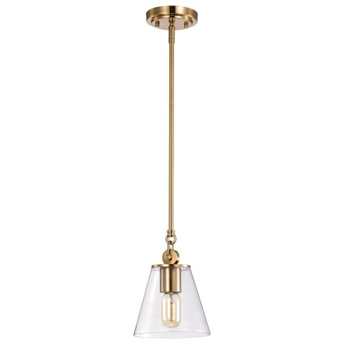 Main product image of Dover 1 Light Small Pendant Vintage Brass w/ Clear Glass