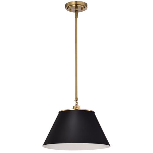 Main product image of Dover 1 Light Medium Pendant Black w/ Vintage Brass