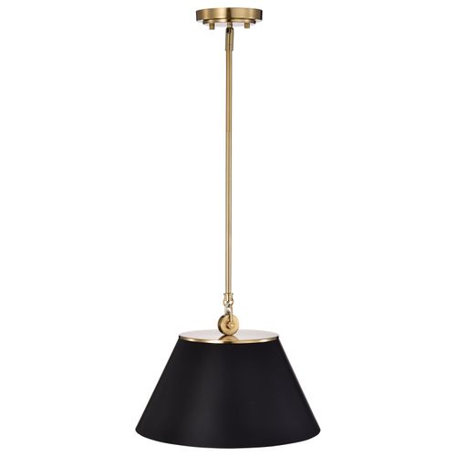 Main product image of Dover 1 Light Medium Pendant Black w/ Vintage Brass